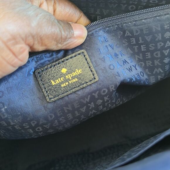 Kate Spade Wellesley Rachelle Two-Tone Leather Satchel, Pebble / French Navy - Picture 6 of 9